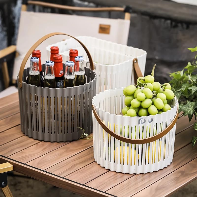 Deoxys Laundry Basket Jute Dirty Clothes Hamper with Leather Handles Woven Laundry Basket for Pillows Blankets Toys Decorative Basket for Living Room Bathroom Bedroom White - Image 2