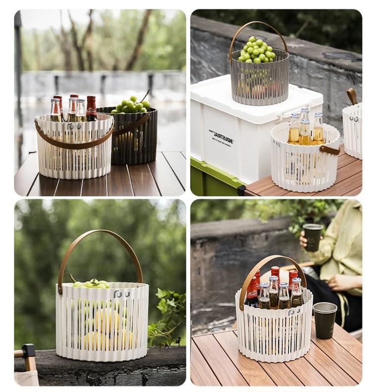 Deoxys Laundry Basket Jute Dirty Clothes Hamper with Leather Handles Woven Laundry Basket for Pillows Blankets Toys Decorative Basket for Living Room Bathroom Bedroom White - Image 3