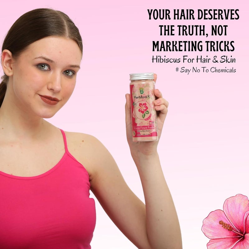 Herbtoniq HerbtoniQ Natural Hibiscus Flower Powder 150g Dry Amla Powder 125g And Neem Leaf Powder 150g For Skin And Hair Care 450g  - Image 2