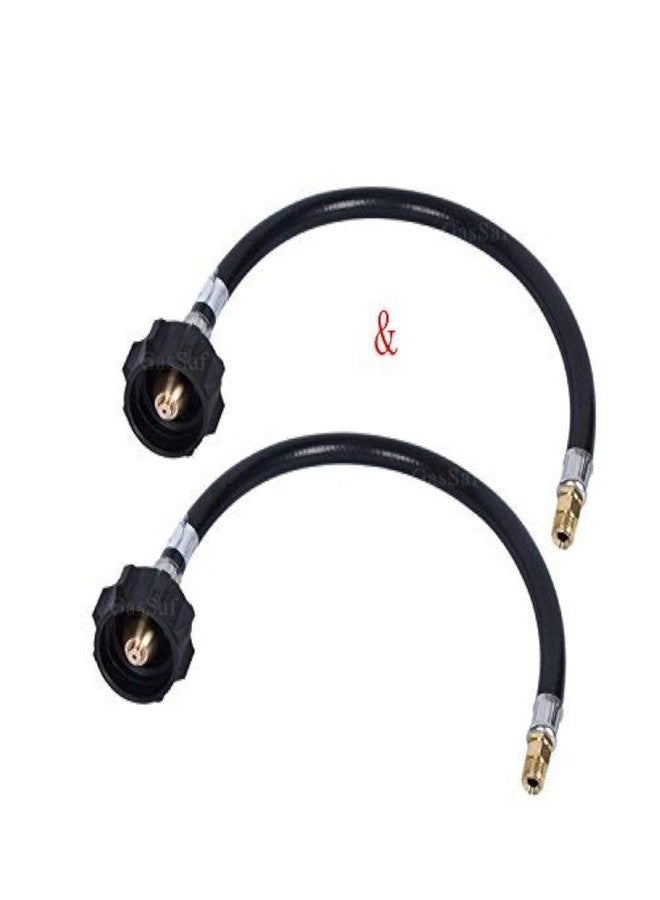 GasSaf 18inch RV Pigtail Propane Hose QCC1 Connector with Acme and a 1/4'' Inverted Male Flare(2 Pack) - Image 1