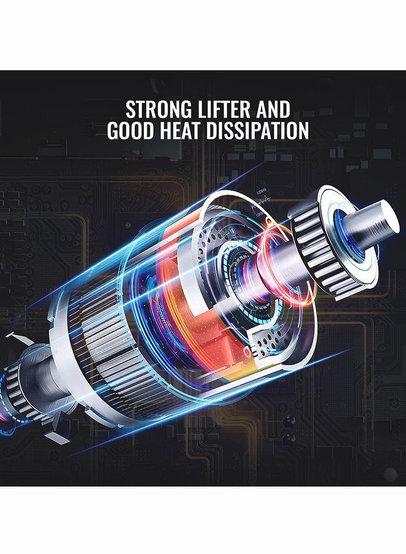 مضخة نفخ إطارات السيارة المحمولة بضغط الهواء، نفخ سريع 150 رطل لكل بوصة مربعة مع شاشة LCD مزدوجة، 【لاسلكية وقوة قوية】 مضخة إطارات كهربائية للسيارة والدراجات النارية والكرات - Image 4