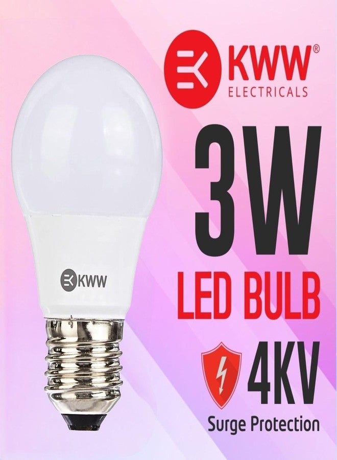 KWW 3W E27 LED Bulb | Energy-Efficient LED Lighting | Low Power Consumption | Low Electricity Bill | LED Bulb for Home, Kitchen, Bathroom, Washroom, Office (White, Pack of 10) - Image 3