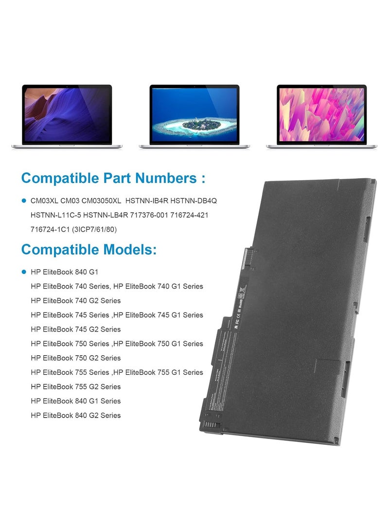 CM03XL High Grade Compatible Laptop Battery for HP EliteBook 840 845 850 740 745 750 755 G1 G2 Series - Image 4
