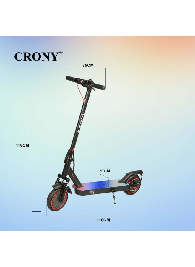Crony M365 E-Scooter 250W Motor, 25-45KM/H Speed, 10-25KM Range, Front Suspension, 8"Durable Honeycomb Tires,Smart App Control,Aluminum Alloy Frame, 100KG Max Load, 36V/7.8AH Battery,Easy Folding, LED Light Base, Commuter Electric Scooter for Adults & Kids, Portable, Lightweight Design, Bluetooth Connectivity, Ideal for Daily Commute & Leisure Rides, 3-5 Hours Charging Time, Normal/Disc Brakes, IPX4 Waterproof, 7 Colors LED Deck Lights，Black  - Image 3