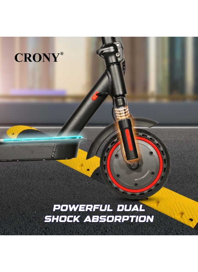 Crony M365 E-Scooter 250W Motor, 25-45KM/H Speed, 10-25KM Range, Front Suspension, 8"Durable Honeycomb Tires,Smart App Control,Aluminum Alloy Frame, 100KG Max Load, 36V/7.8AH Battery,Easy Folding, LED Light Base, Commuter Electric Scooter for Adults & Kids, Portable, Lightweight Design, Bluetooth Connectivity, Ideal for Daily Commute & Leisure Rides, 3-5 Hours Charging Time, Normal/Disc Brakes, IPX4 Waterproof, 7 Colors LED Deck Lights，Black  - Image 4