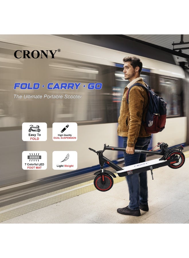 M365 E-Scooter 250W Motor, 25-45KM/H Speed, 10-25KM Range, Front Suspension, 8"Durable Honeycomb Tires,Smart App Control,Aluminum Alloy Frame, 100KG Max Load, 36V/7.8AH Battery,Easy Folding, LED Light Base, Commuter Electric Scooter for Adults & Kids, Portable, Lightweight Design, Bluetooth Connectivity, Ideal for Daily Commute & Leisure Rides, 3-5 Hours Charging Time, Normal/Disc Brakes, IPX4 Waterproof, 7 Colors LED Deck Lights，Black