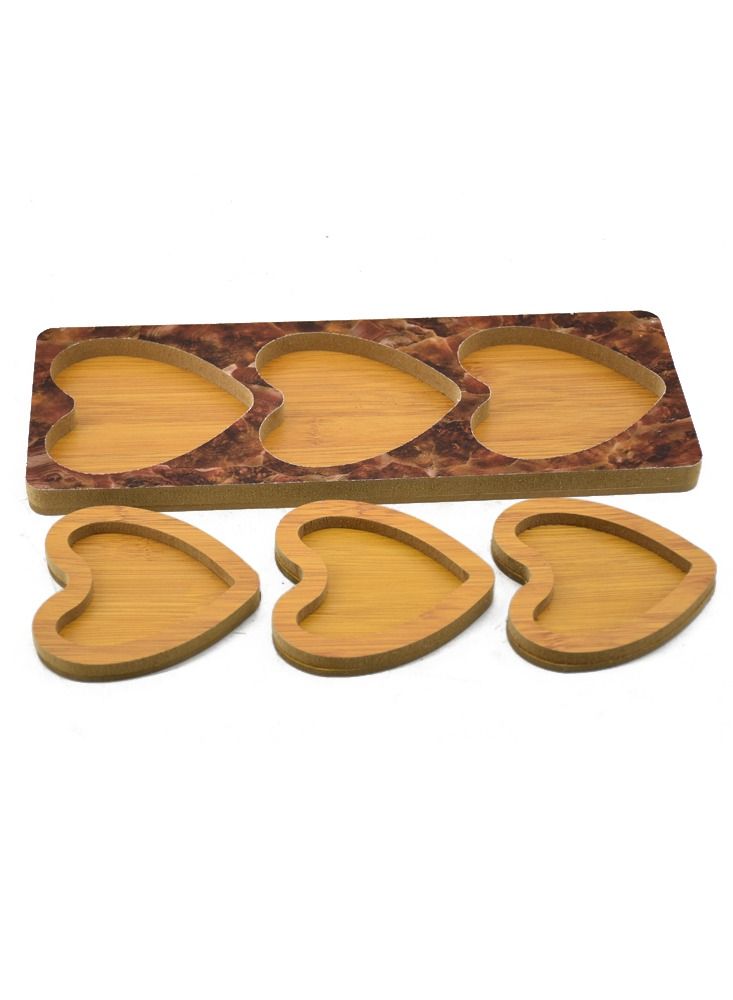 طبق تقديم من 3 أقسام على شكل قلب 13x33 سم - Image 1
