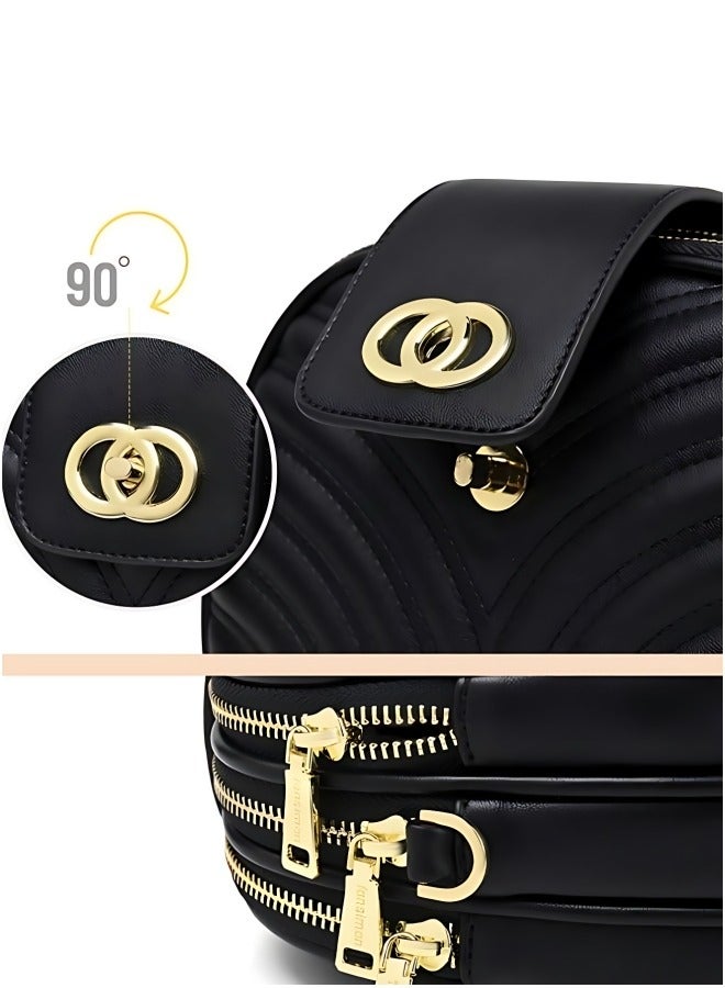 Women's PU Leather Shoulder Bag, Ladies Multi-pocket Crossbody Bag Side Bag Satchel Bag Beach Bag Card Holder, Large Capacity Portable Small Bag Mobile Phone Bag Carry Bag for Girls/College Students  - Image 3