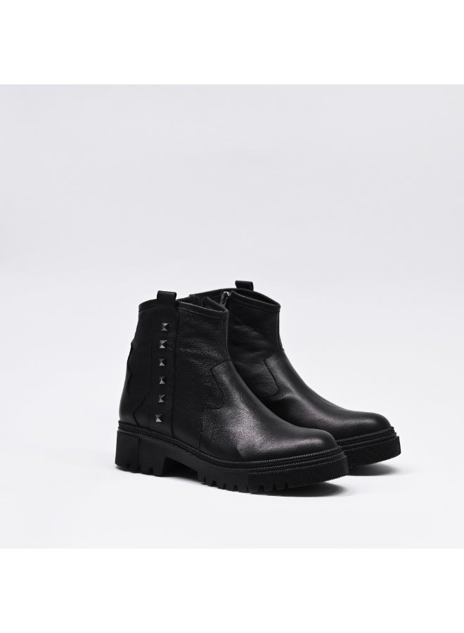 Levent Genuine Leather Half Boot For Women - Black - Image 1