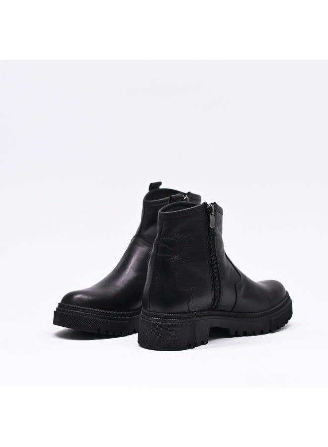 Levent Genuine Leather Half Boot For Women - Black - Image 4