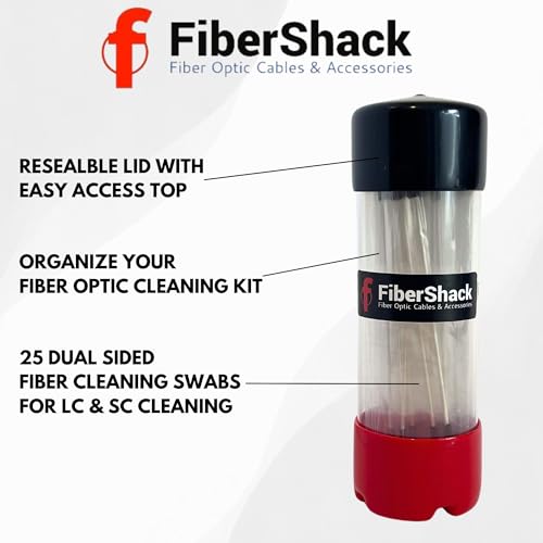Fibershack - Fiber Optic Cleaning Sticks - 25 Pack - Universal 2.0mm & 2.5mm Dual Fiber Cleaner Swabs for ST/FC/SC & LC Fiber - Image 4