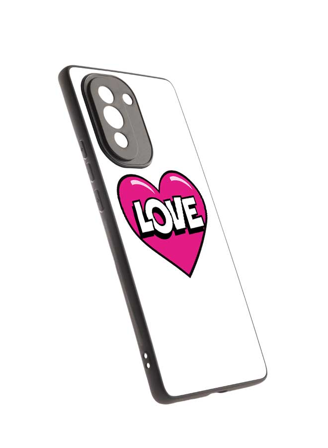 TPU Protection and Hybrid Rigid Clear Back Cover Case Heart Sticker for Huawei nova 10