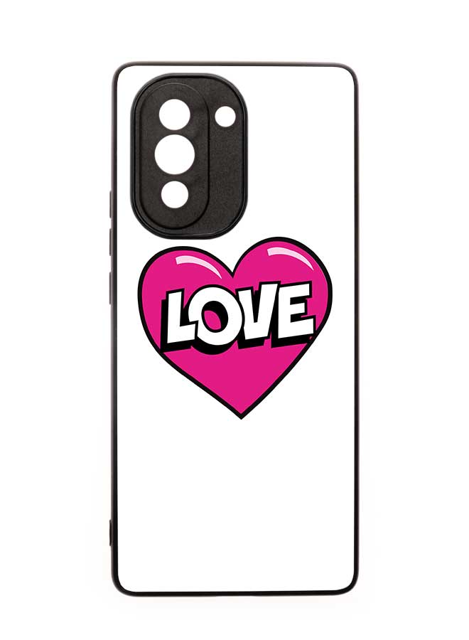 TPU Protection and Hybrid Rigid Clear Back Cover Case Heart Sticker for Huawei nova 10