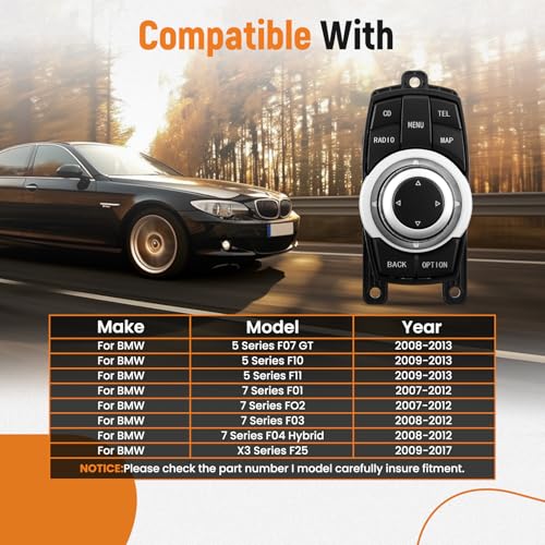 maXpeedingrods 9206444 Media Switch Controller Joystick, 10-Pin, Fit for BMW 5, 7, X3 Series (2007-2017), Replaces 65829206444, 65829206446, 65829212451 - Image 3