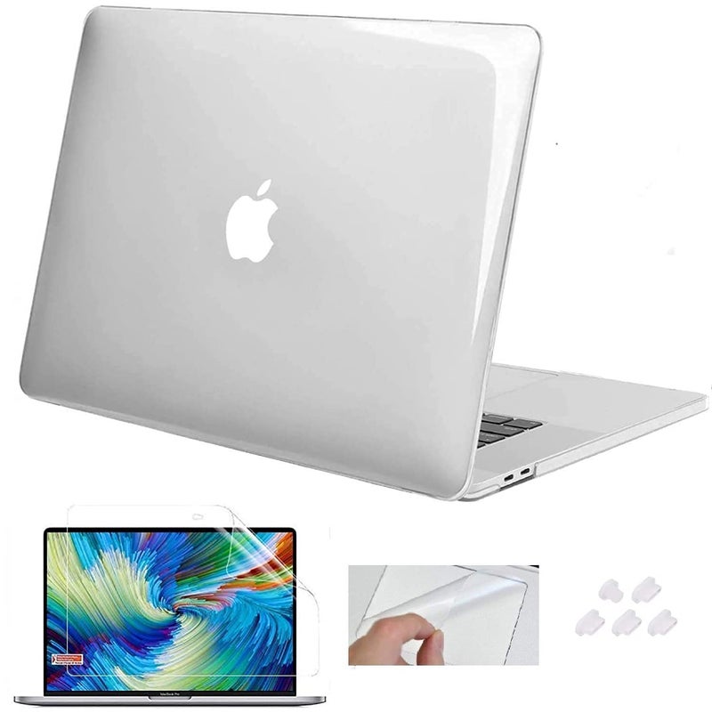 GIOIA BAZAAR Case for MacBook, Plastic Hard Shell Case Cover Compatible with MacBook Air 13 inch(2020 2019 2018 Release) M1 A2337 A2179 A1932 with Retina Display & Touch id (Transparent Combo) - Image 1
