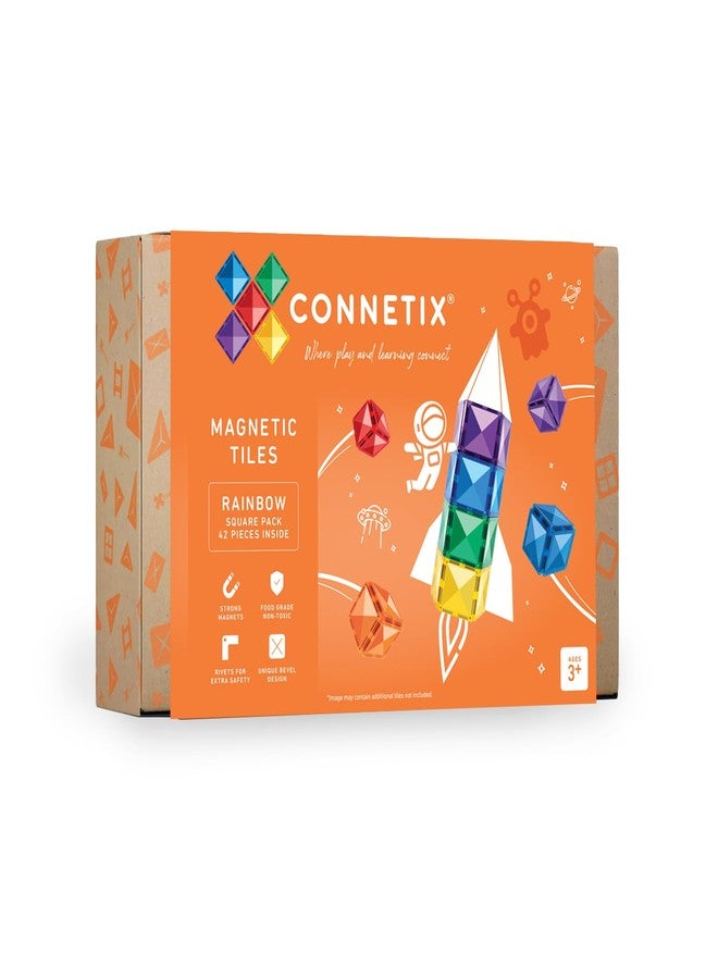 CONNETIX Rainbow Square Pack, 42 Pieces - Image 1