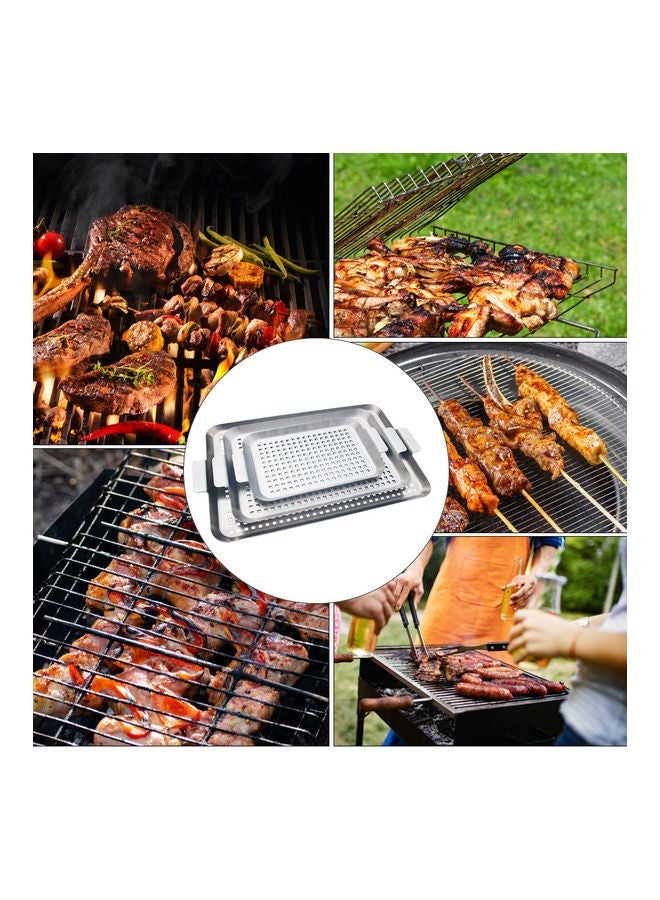 NIBEMINENT Stainless Steel Grade Grill Pan Silver 42.00x1.50x25.00cm - Image 4