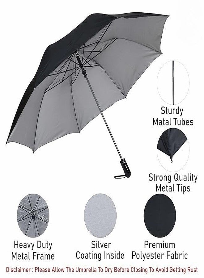 AYUNIX 2-Fold Travel Umbrella - Windproof Compact Black Umbrella for Men & Women - Lightweight, Automatic Open & Close - Portable & Durable for Rain and Sun Protection - Image 5