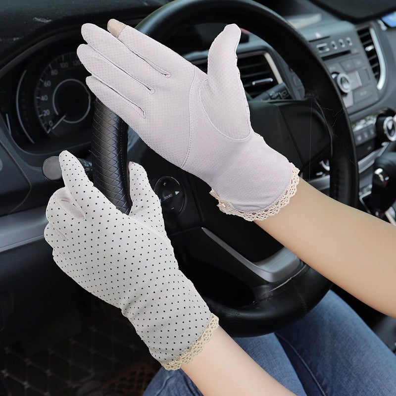 Lovful Summer Women Screentouch Gloves Sun Uv Protection Driving Gloves, Gray, One Size - Image 5