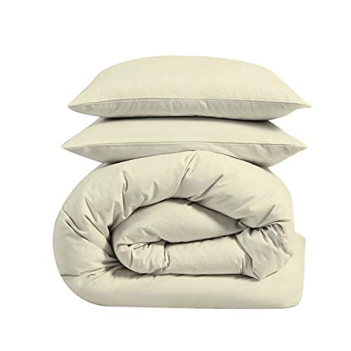 BALAJI EXPORT Rajai Cover 3 Piece 1 Duvet Cover 2 Pillow Cover Luxurious Duvet Cover Set with Zipper Blanket CoverComforter Cover100 Egyptian Cotton600 Thread Count King Size Ivory Solid - Image 3