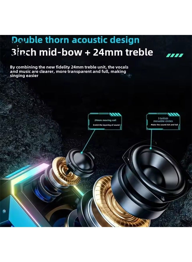 AULA AULA BS308 Bluetooth Speaker High Power 30W HiFi Rechargeble with RGB Light Charging Feature for Outdoor Activities Portable Use  - Image 4