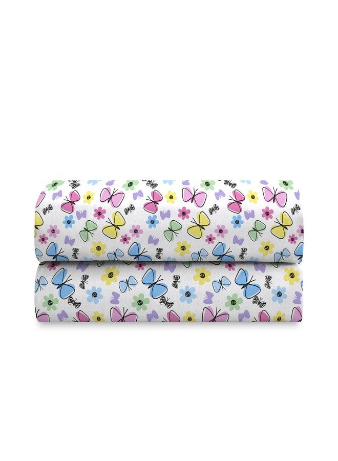 dream FACTORY Kids Sheet Set Lightweight Microfiber Bed Sheets Super Soft Easy Wash Cozy Bedding 10” Pocket - Twin, Purple Sweet Butterfly - Image 2