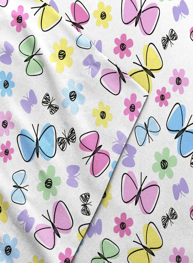 dream FACTORY Kids Sheet Set Lightweight Microfiber Bed Sheets Super Soft Easy Wash Cozy Bedding 10” Pocket - Twin, Purple Sweet Butterfly - Image 5