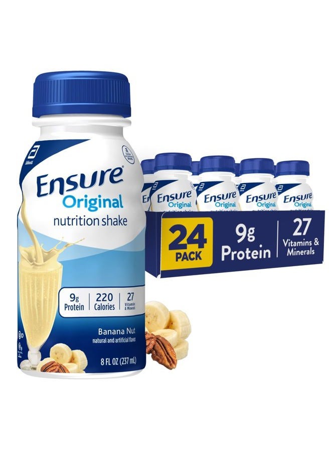 Ensure Original Nutrition Shake with 9 grams of protein, Meal Replacement Shakes, Banana Nut, 8 fl oz, 24 Count - Image 1