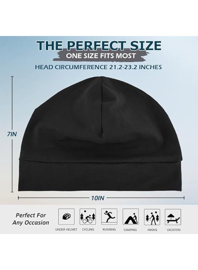 JCD Cotton Skull Caps Beanie 2-Pack for Men Women - Lightweight Breathable Night Sleep Hat Helmet Liner - Image 3