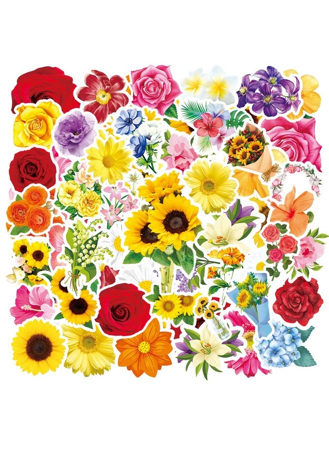 Omlisca Flowers Floral Stickers 650 Pieces Summer Spring Rose Sunflower Hibiscus Stickers Vinyl Stickers For Water Bottle Scrapbook Envelope Laptop Mother'S Day Tea Party Gifts Bags School Classroom Rewards - Image 2