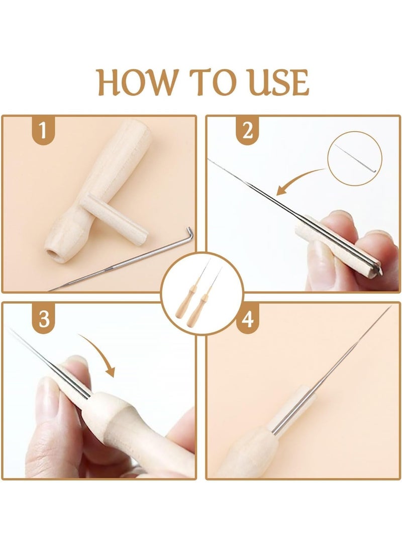 Soofam 36Pcs Wool Felting Needle Tools, 3 Sizes Felting Needles Kit with Wooden Handle, Ideal for Beginners or Professionals - Image 4