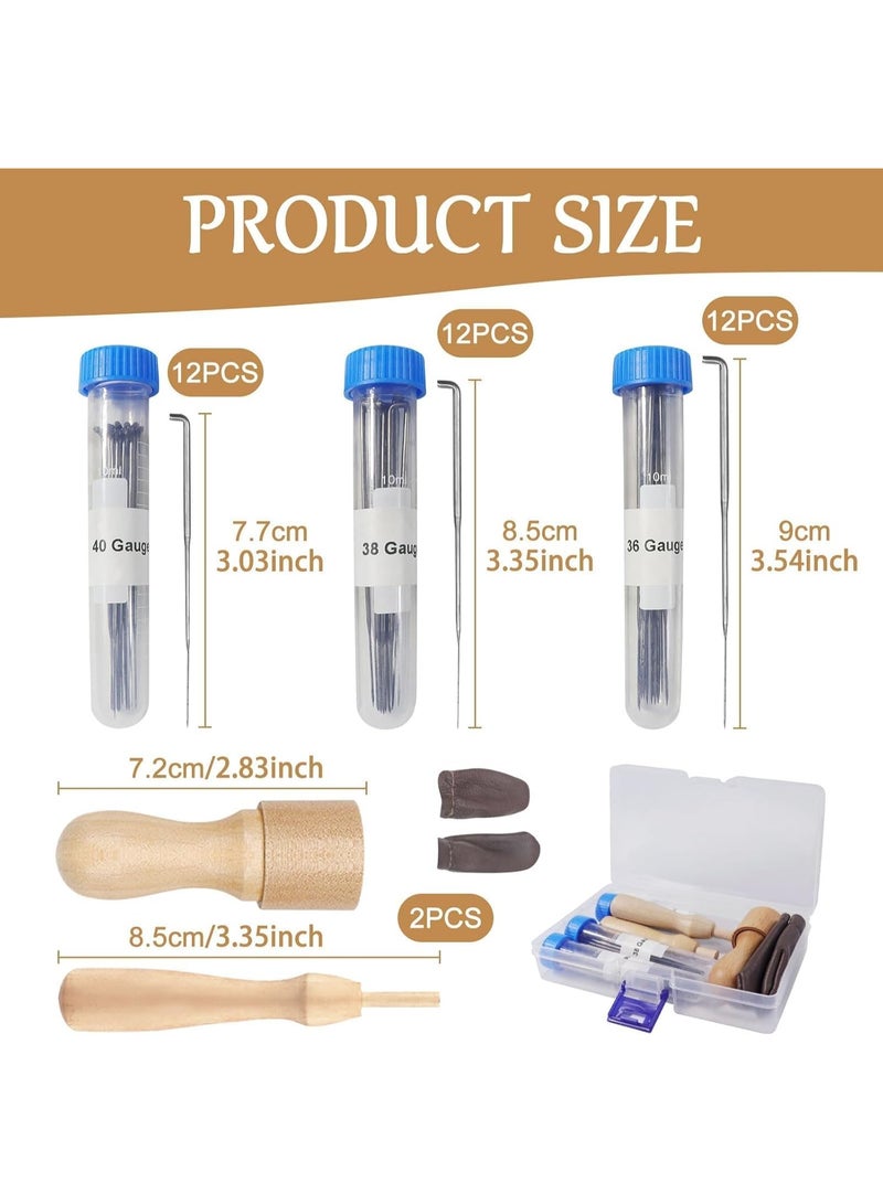 Soofam 36Pcs Wool Felting Needle Tools, 3 Sizes Felting Needles Kit with Wooden Handle, Ideal for Beginners or Professionals - Image 2