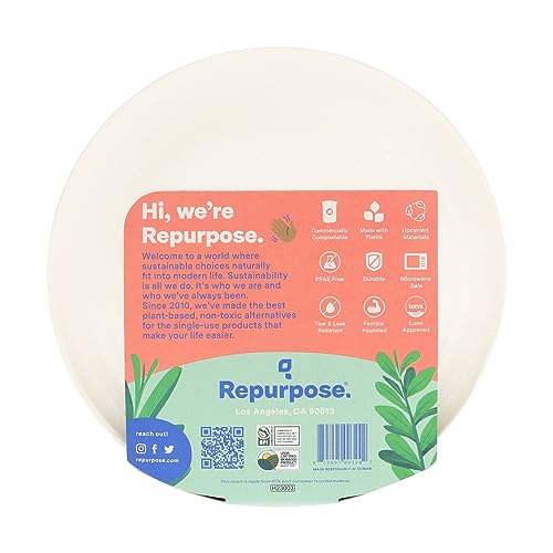 Repurpose Compostables Repurpose, 6" Eco-Dessert Plates, 20 Count - Image 4
