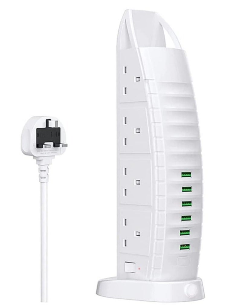 ELTRAZONE 8 Way Stylish Power Extension Cord, 6 USB Fast Charging Ports, Burj Al Arab Power Socket, 2 Meters Cable Multiple Protection System 3000W, 4.2A Max Socket  - Image 1