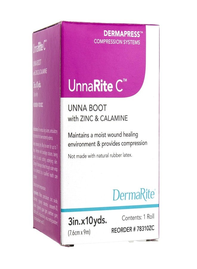 DermaRite's UnnaRite C Unna Boot, with Zinc Oxide and Calamine - Gentle Compression for Venous Leg Ulcers - Up to 7 Days Wear - 3 in. x 10 yds., 1 Roll - Image 1