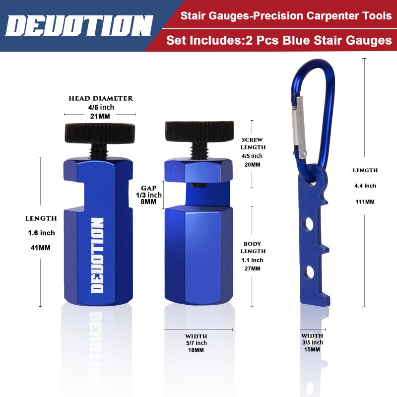 DEUOTION Stair Gauges for Framing Square - Precision Carpenter Tools for Accurate Cuts, Speed Square Framing Jig, Circular Saw Guide for Framing Square Support - Image 2