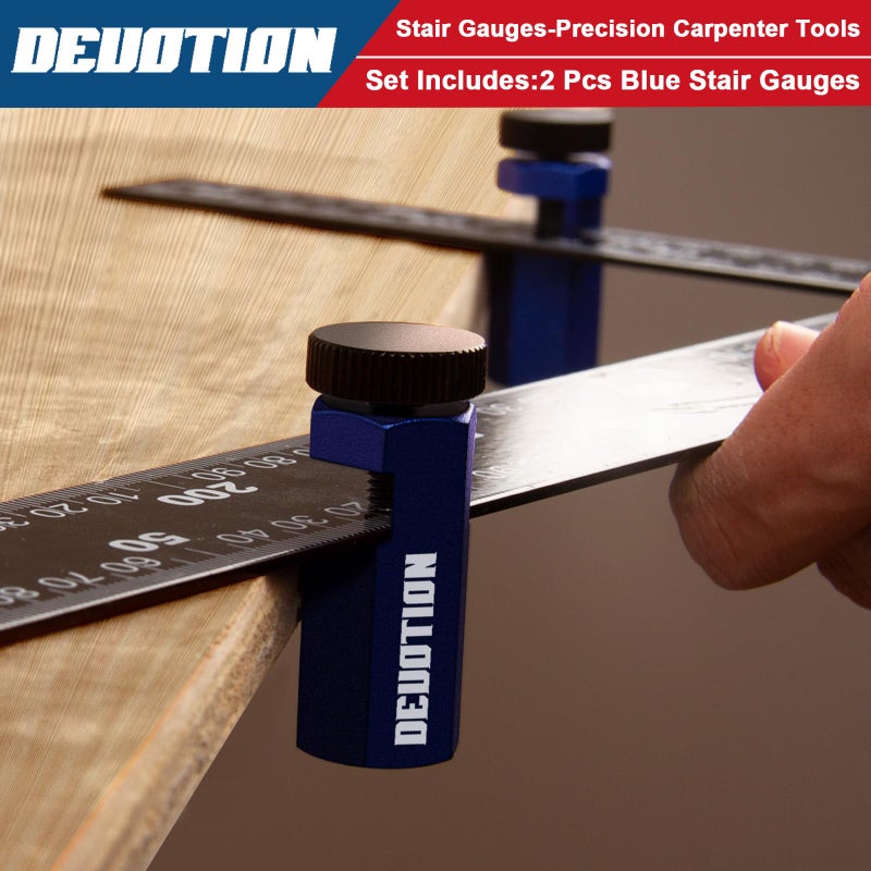 DEUOTION Stair Gauges for Framing Square - Precision Carpenter Tools for Accurate Cuts, Speed Square Framing Jig, Circular Saw Guide for Framing Square Support - Image 4