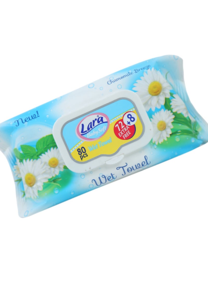 lara Lara Baby Soft Wet Towel Chamomile Breeze 80 PCS 
