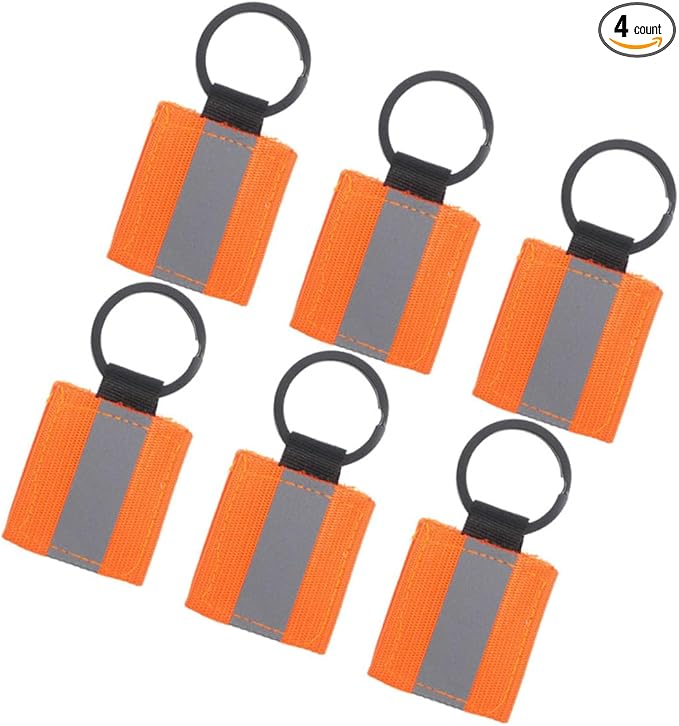 High Gloss Reflective Keychain Tags Double Sided Safety Strips 4 Pack - Image 1