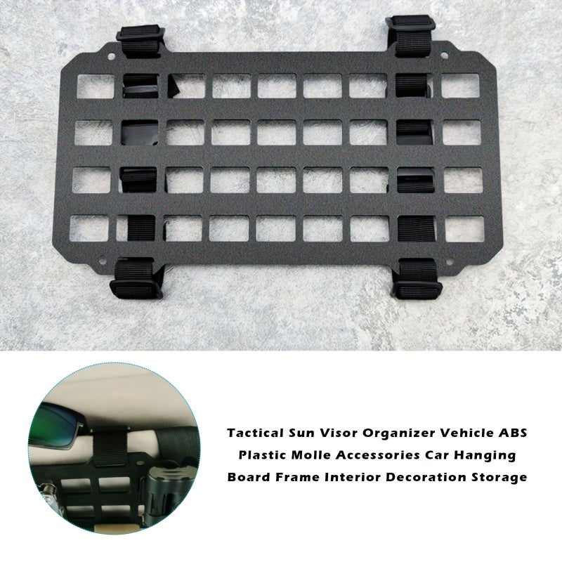 Black Tactical Sun Visor Organizer With MOLLE System For Car Storage - Image 4
