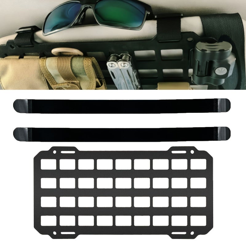 Black Tactical Sun Visor Organizer With MOLLE System For Car Storage - Image 1