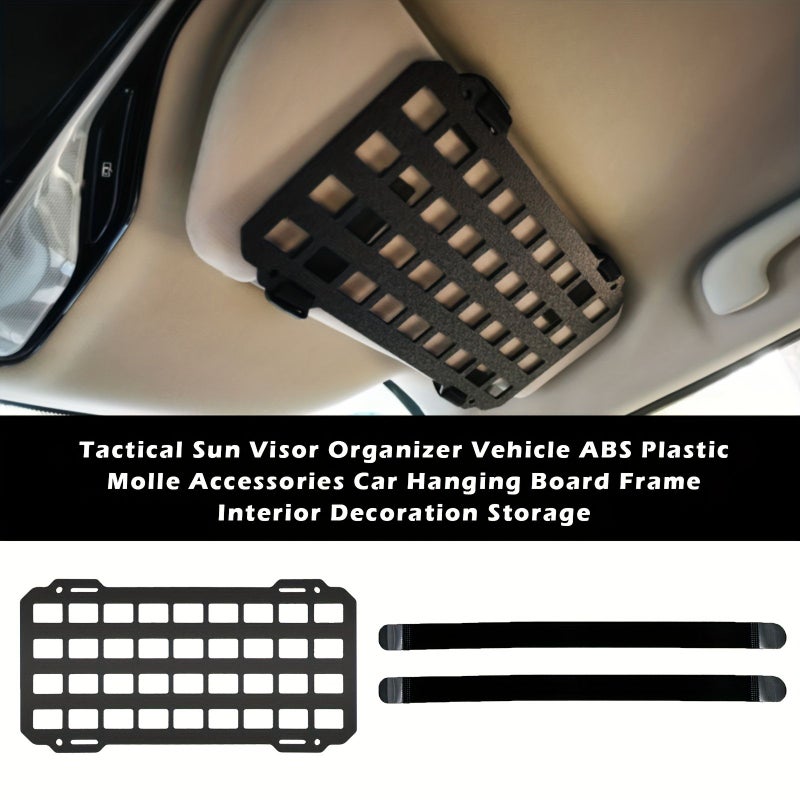 Black Tactical Sun Visor Organizer With MOLLE System For Car Storage - Image 3