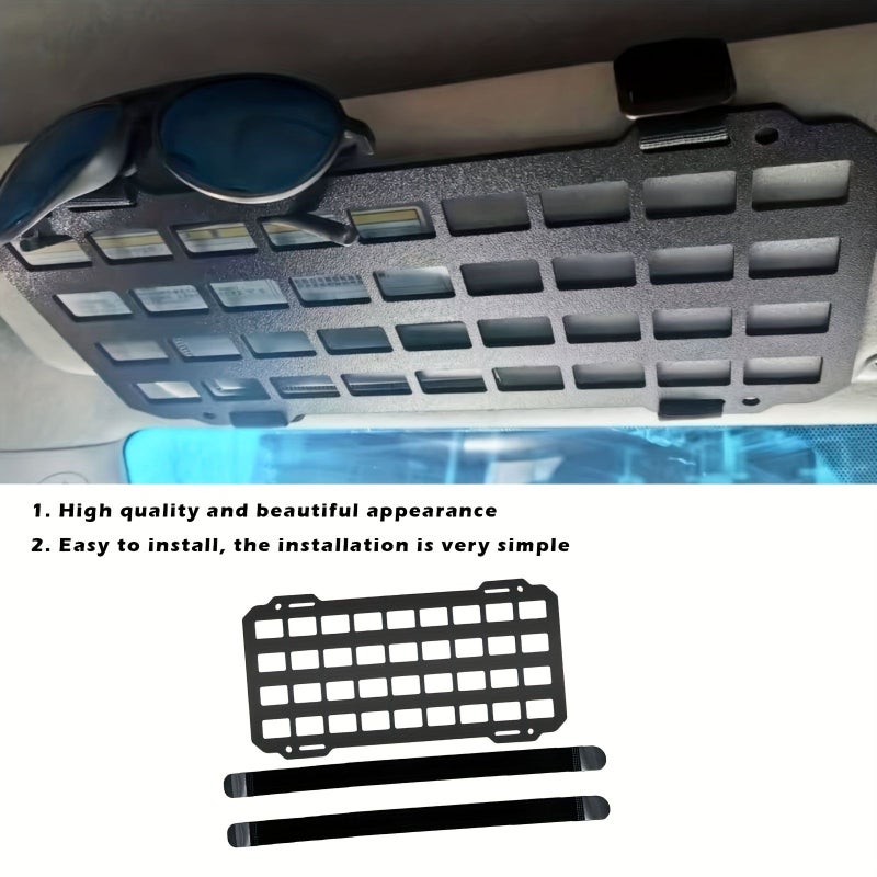 Black Tactical Sun Visor Organizer With MOLLE System For Car Storage - Image 5