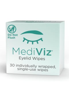 mediviz Eyelid Cleanser Wipes 30 Count  Gentle Exfoliating Hypoallergenic Eyelid Wipes  For Itchy Eyes Helps Remove Lid Debris Eye Makeup and Clear Crusted Matter 