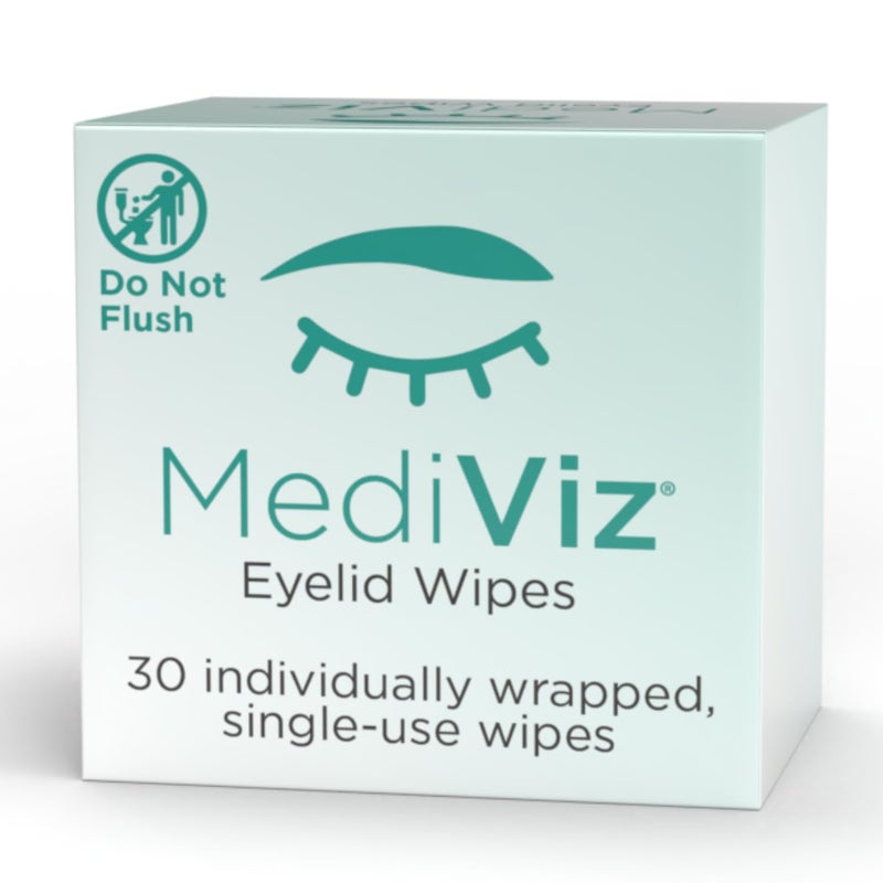 Eyelid Cleanser Wipes 30 Count  Gentle Exfoliating Hypoallergenic Eyelid Wipes  For Itchy Eyes Helps Remove Lid Debris Eye Makeup and Clear Crusted Matter