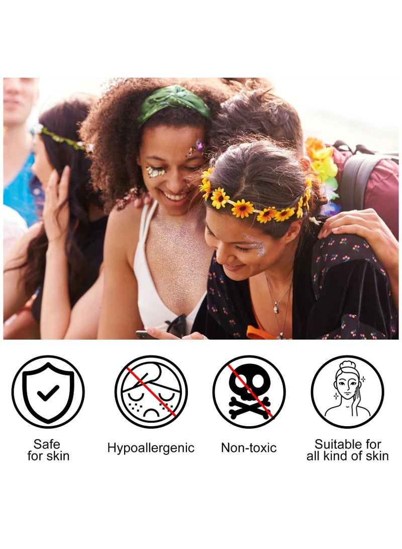 IKZEE جل لامع للجسم للنساء والفتيات سهل التطبيق والإزالة ظلال عيون سائلة لامعة لمهرجان لامعة لامعة جليتر مجسمات لامعة جل تجميلي للجسم والوجه والشعر والأظافر مكياج رقم 04 - Image 5