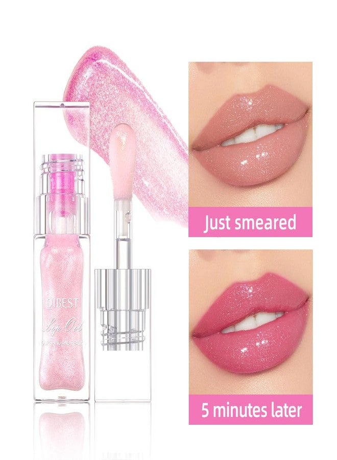 FYEBOO Magic Color Changing Lip Oil Ph, Glitter Lip Gloss, Upgraded Big Brush Head Moisturizing Lip Oil, Color Changing with Temperature, Moisturizing & Sparkling (Pink, 0.3 Oz) - Image 2