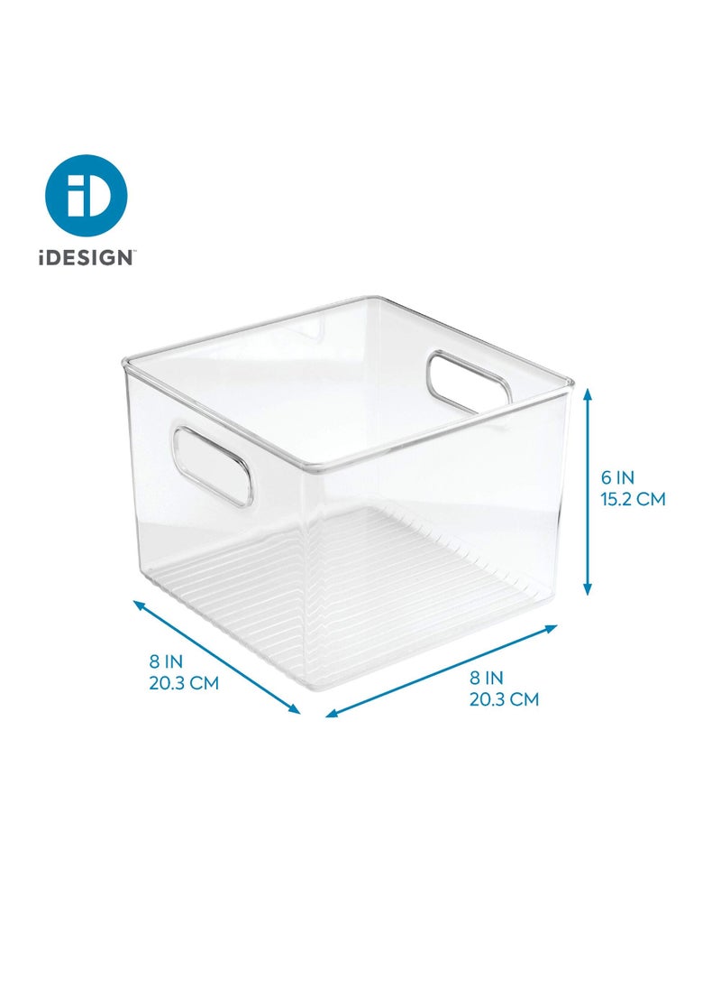 InterDesign iDesign Recycled Plastic Pantry and Kitchen Storage, Freezer and Fridge Organizer Bin with Easy Grip Handles – 8” x 8” x 6”, Clear  - Image 4