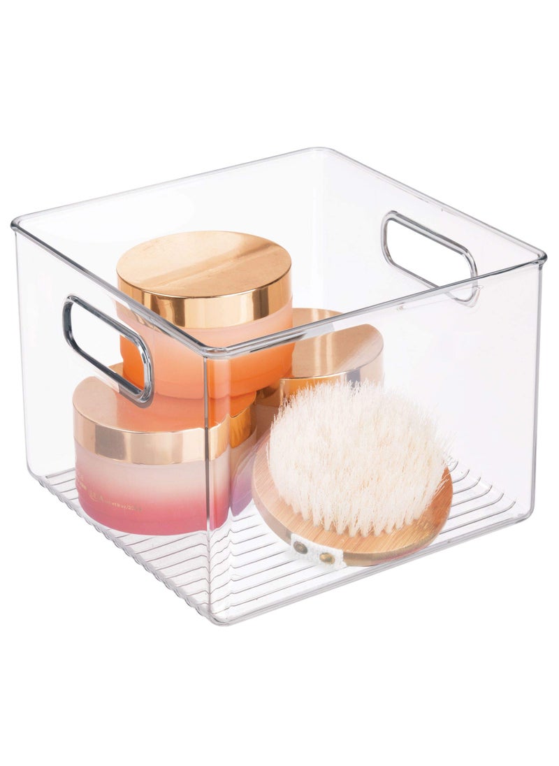 InterDesign iDesign Recycled Plastic Pantry and Kitchen Storage, Freezer and Fridge Organizer Bin with Easy Grip Handles – 8” x 8” x 6”, Clear  - Image 5