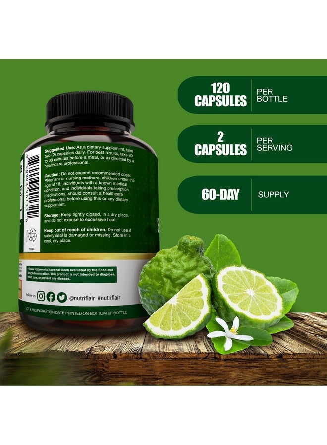 NutriFlair Organic Citrus Bergamot 1400mg, 120 Capsules - 25:1 Citrus Bergamia - Essential Oil and Citrus Bioflavonoids - Natural Heart Health Supplements for Women and Men - Non-GMO Pills - Image 3